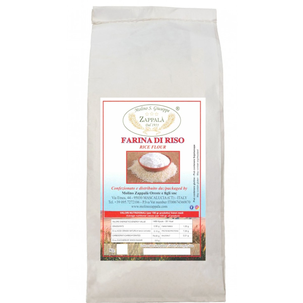 5 kg Rice Flour – Molino Zappalà