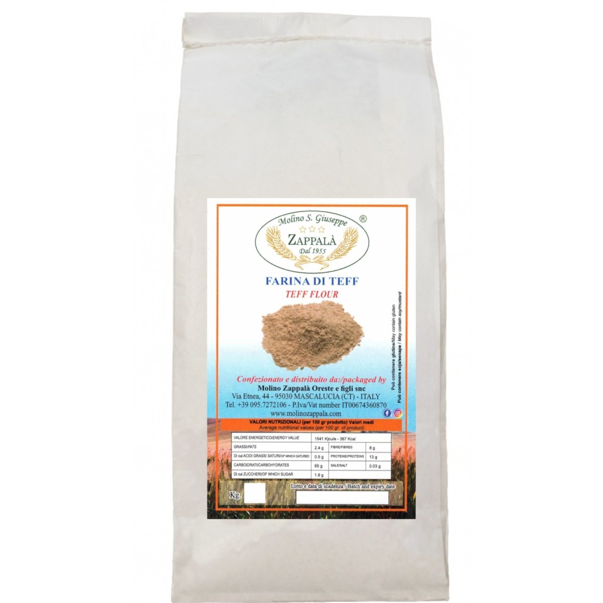 25 Kg de harina de teff