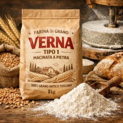 25 Kg Farina di Grano tenero  tipo 1 "Varietà Verna"  (molitura a pietra)
