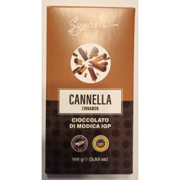 100 gr Cocoa with cinnamon - Modica IGP chocolate