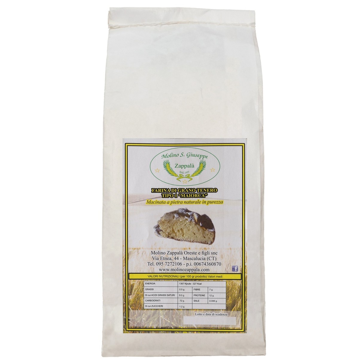 25 Kg de harina "Maiorca" tipo 1 Trigo blando siciliano - Molienda de piedra-MOLINO ZAPPALA '