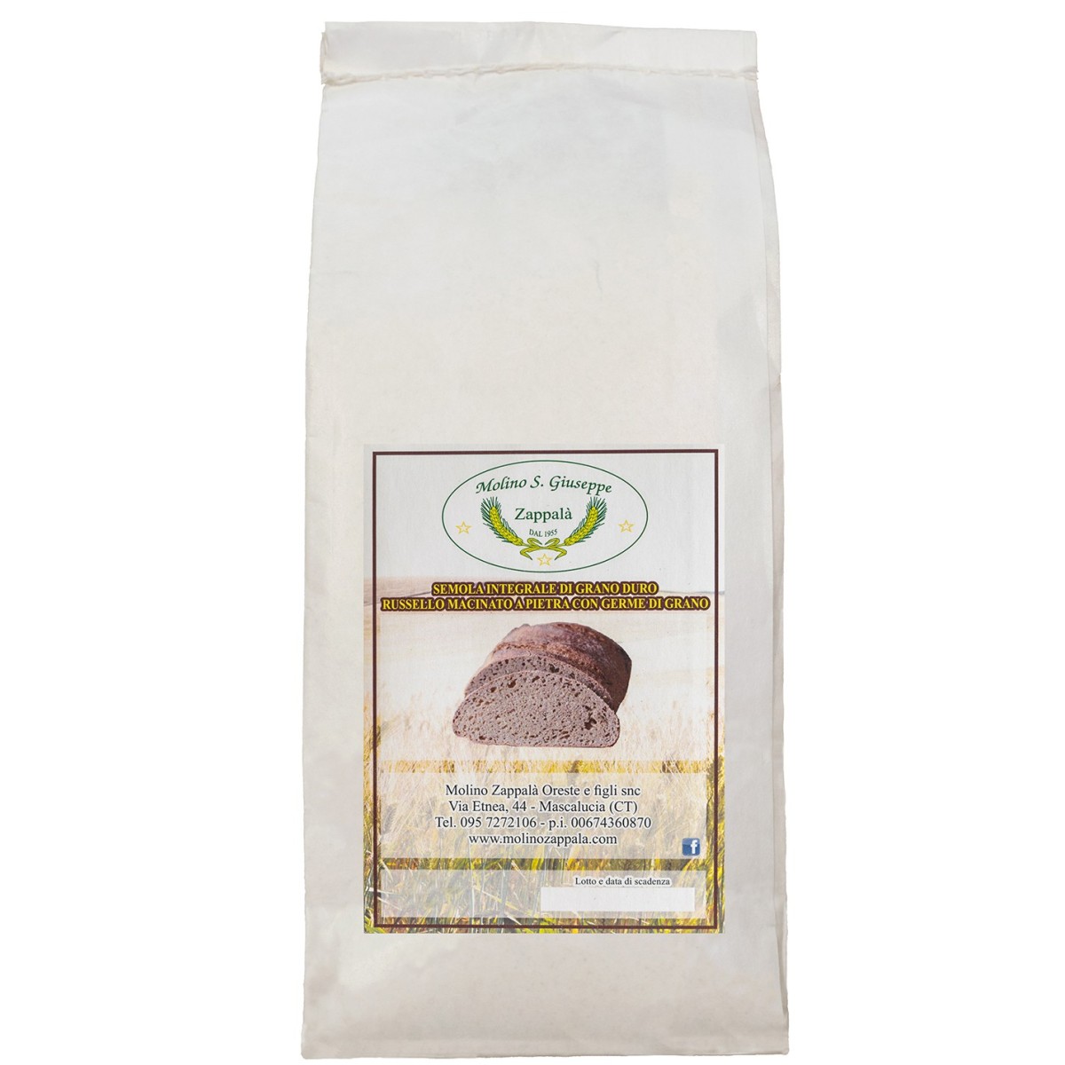 1Kg Semola INTEGRALE di RUSSELLO  (molito a pietra)- Molino Zappalà