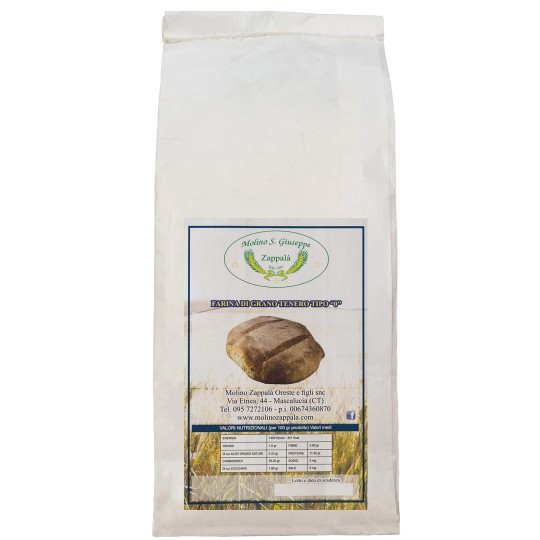 1 kg de harina de trigo blando tipo 0 - Molino Zappalà