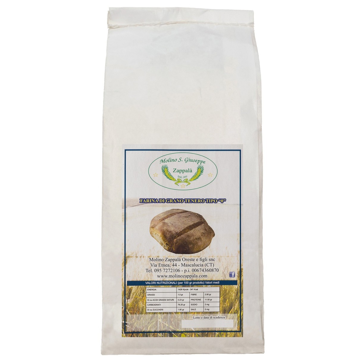 1 kg Farina tipo 0 di grano tenero - Molino Zappalà