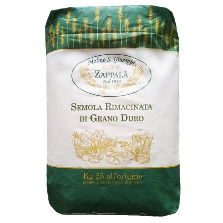 25 kg Remilled Sicilian Durum Wheat Semolina – Molino Zappalà