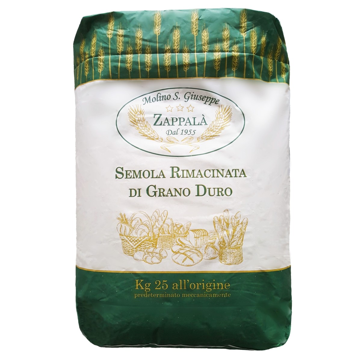 25 kg Remilled Sicilian Durum Wheat Semolina – Molino Zappalà