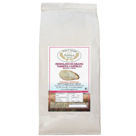 5 kg Stone-Ground Cappelli Durum Wheat Semolato – Molino Zappalà