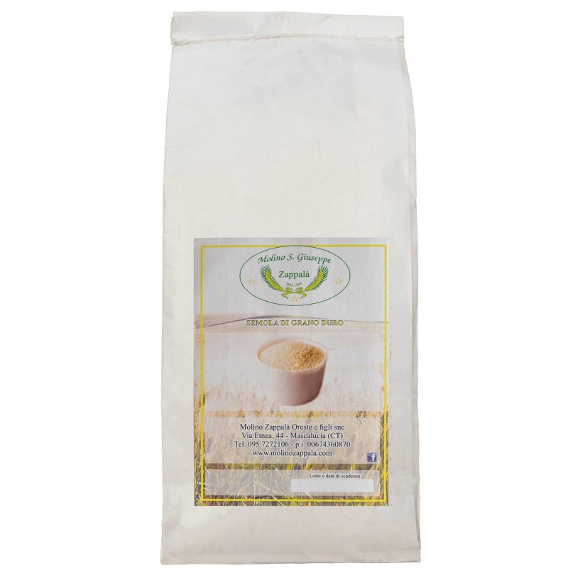 5 kg Sicilian Durum Wheat Semolina for Pasta Making – Molino Zappalà