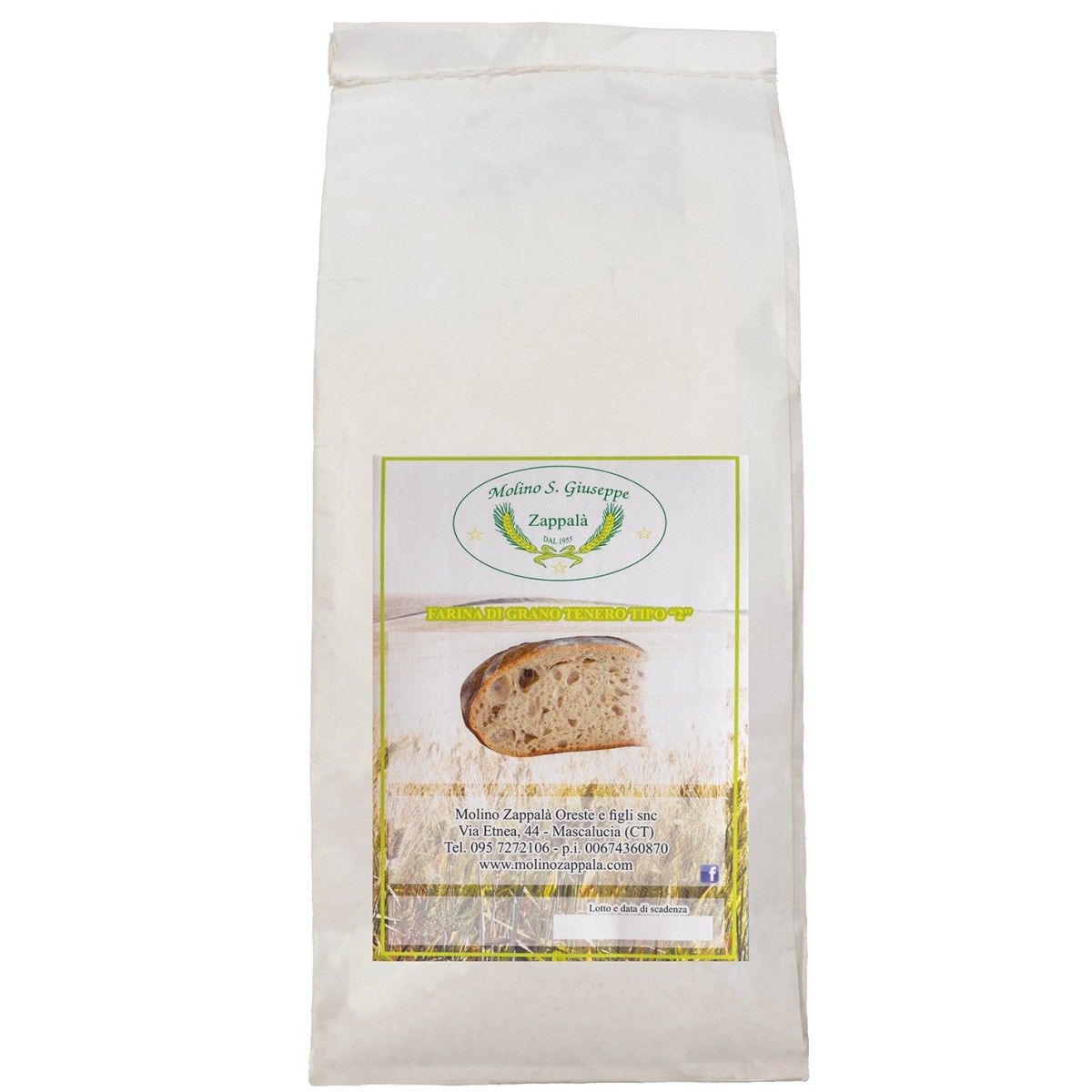 5 kg Farina tipo 2 di grano tenero -MOLINO ZAPPALA'